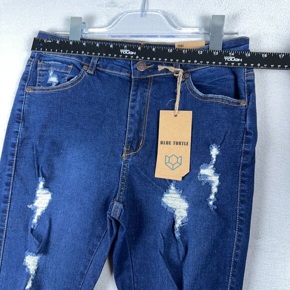 Blue Turtle Tobi Skinny Jeans Super Stretch RH2212 Distressed Womens Blue Size 9 - Picture 6 of 10